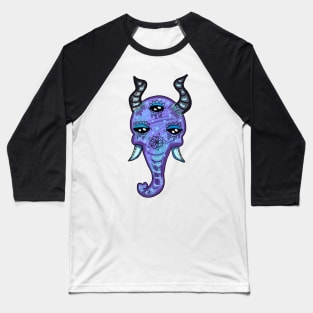 Horned Elephant Baseball T-Shirt